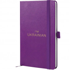 Книга записна Axent Partner, 125*195, 96арк, кліт, пурпурна,Ukrain (символіка)