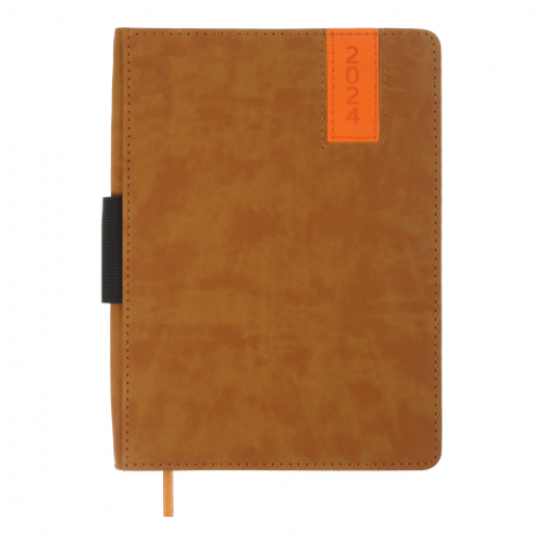 Датований щоденник А5 Buromax VERONA св.коричневий, штучна шкіра/поролон