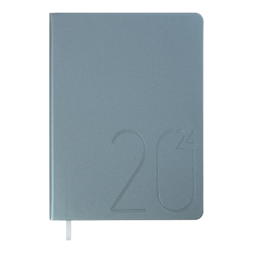 Датований щоденник А5 Buromax STEEL блакитний, штучна шкіра