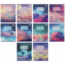 Зошит 36арк. клітинка ПРЕДМЕТКА ZіBі CLOUDS Набір10 штук, 8 предметів