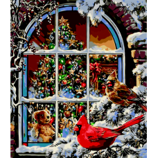 Картина за номерами "Вікно у Різдво", 40*50, ART Line