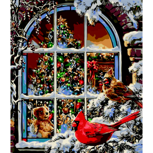 Картина за номерами "Вікно у Різдво", 40*50, ART Line