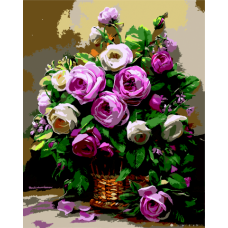 Картина за номерами "Кошик з трояндами", 40*50, ART Line