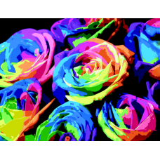 Картина за номерами "Веселкові троянди", 40*50, ART Line