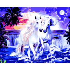 Картина за номерами "Білі коні", 40*50, ART Line