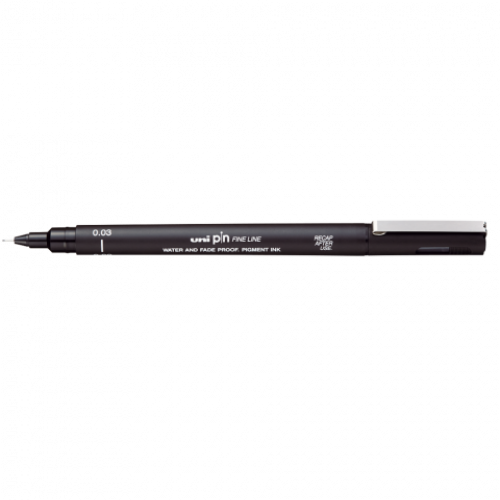 Лінер UNI Mitsubishi Pencil 0.3мм fine line, чорний (Япония)