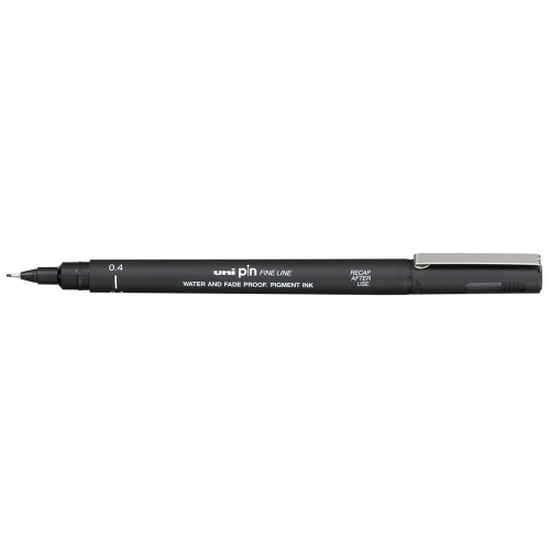 Лінер UNI Mitsubishi Pencil 0.4мм fine line, чорний (Япония)