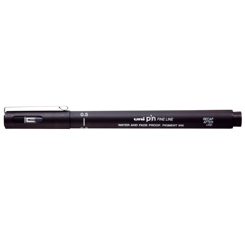 Лінер UNI Mitsubishi Pencil 0.5мм fine line, чорний (Япония)