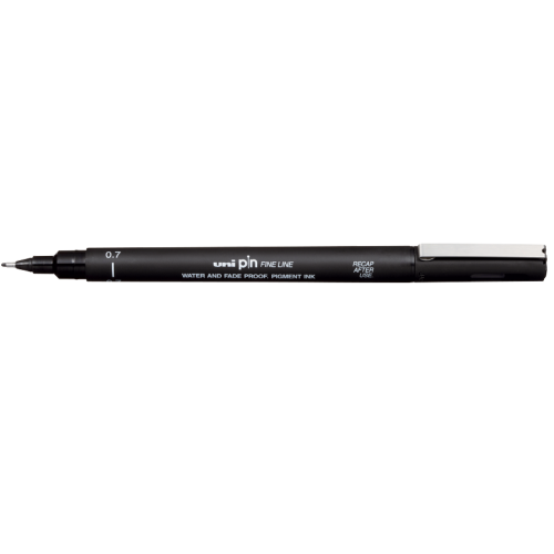Лінер UNI Mitsubishi Pencil 0.7мм fine line, чорний (Япония)
