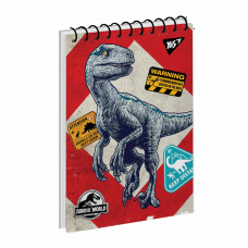Блокнот YES А6/80 од.спіраль "Jurassic World. Dino tracker"