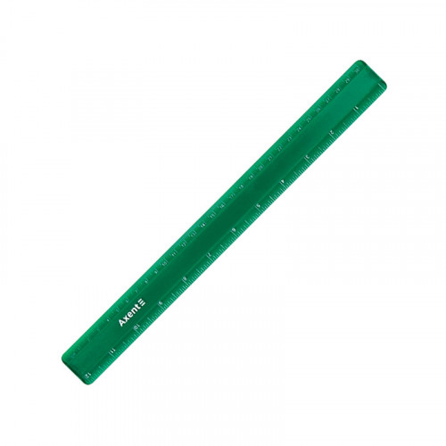 Лінійка  30см пластик Axent матова, зелена