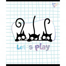Зошит 24арк. клітинка YES з єфектом YES "Playful kitties"