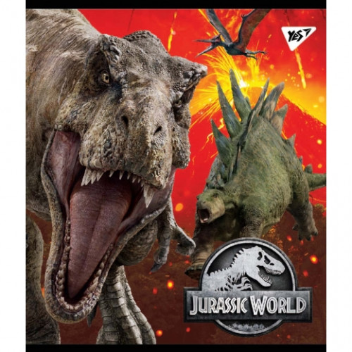 Зошит 24арк. клітинка YES з єфектом "Jurassic world" Ірідіум+гібрід.виб.лак