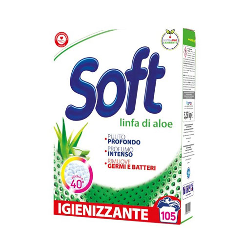 Порошок пральний автомат з активним киснем 5,25кг Soft Aloe (105прань)