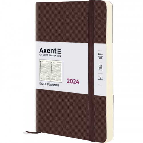 Датований щоденник 145*210 Axent Partner Soft Diamond, коричневий