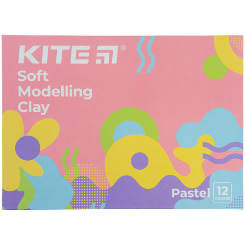 Пластилін Kite Fantasy Pastel восковий 12 кольорів, 200 г