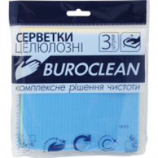 Серветки целюлозні вологопоглинаючі Buroclean 15х15, 3 шт/уп