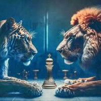 Набір для творчості алмазна картина Тигр з левом Strateg розміром 30х30 см (HEE13830)