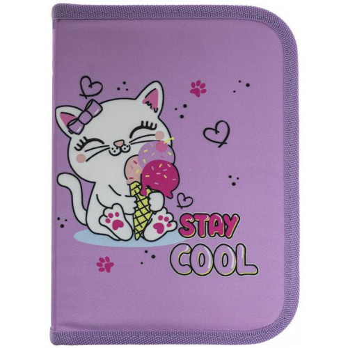 пенал 1-яр. пустий, поліестер, "Сool Kitten", 25002C