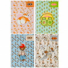 Блокнот А5  64арк. спіраль бічна KIDS Line, інтегральна обкладинка, CUTE kiddy, клітинка, асорті