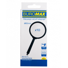 Лупа D 60мм 10 кратн з ручкою BUROMAX