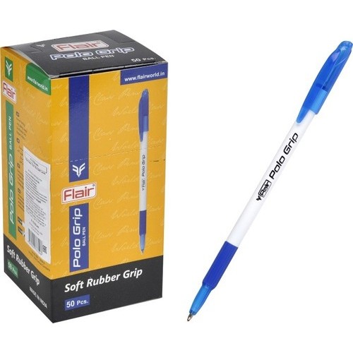 Ручка кулькова масло "Flair" Polo Grip з гумовим грипом синя