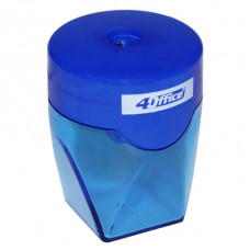 Чинка з контейнером 4Office кругло-прямокутна синя
