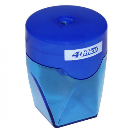 Чинка з контейнером 4Office кругло-прямокутна синя
