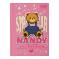 Блокнот А6 64 арк., клітинка, тв. обл., мат. ламін.+лак, ,рожевий, KIDS Line BEAR TOY