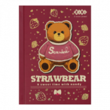 Блокнот А6 64 арк., клітинка, тв. обл., мат. ламін.+лак, св.коричневий, KIDS Line BEAR TOY