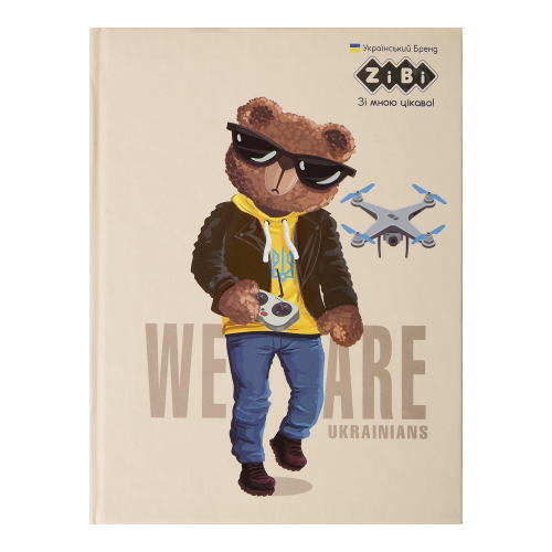 Книга записна ZіBі KIDS Line PATRIOT А5 64 арк. клітинка "ANIMALS" бежевий