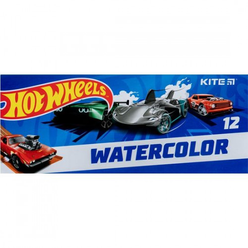 Акварель Kite Hot Wheels. 12кол. картн.упаковка