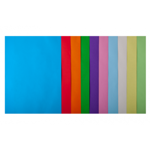 Набор цветной бумаги А4, 80г/м2, PASTEL+INTENSIV, 10цв., 50л.