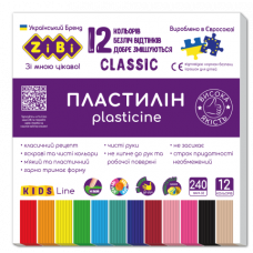 Пластилін Zibi KIDS Line CLASSIC 12 кольорів, 240г