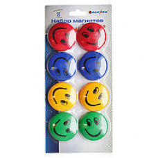 Магнит д/маг.доски "Смайлики" 2см, 8шт., mix,блистер, 1шт/этик.