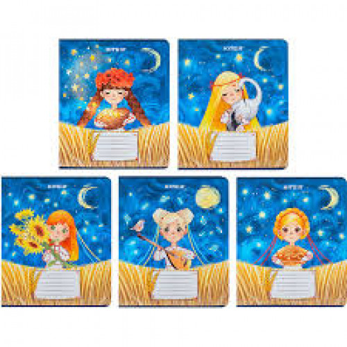 Зошит 12 арк., кл., софт тач + УФ лак, UA Красуні