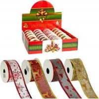 Стрічка новорічна декоративна 4см HL21D-05