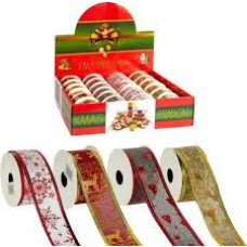 Стрічка новорічна декоративна 4см HL21D-05