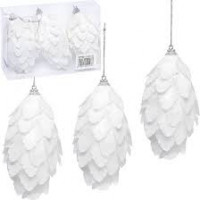 Ялинкові іграшки Шишки білі 3шт HL22SF-133