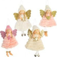 Янголятко кольорове прикраса ялинкова 12*8см