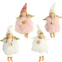 Янголятко Лялечка кольорова прикраса ялинкова 10*17см