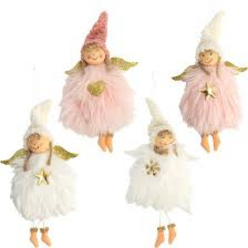 Янголятко Лялечка кольорова прикраса ялинкова 10*17см