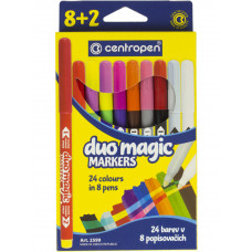 Фломастери Сentropen "MagicDuo"  8+2=24кол трикутні