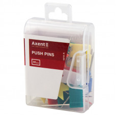 Кнопки-гвоздики 30шт цв Axent  "прапорці" , пласт.контейнер