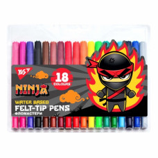 Фломастери YES 18 кольорів "Ninja"