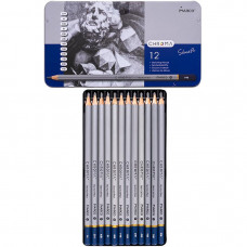 Набір олівців для креслення MARCO "Chroma" 12шт (2Н-9В) в метал.пеналі