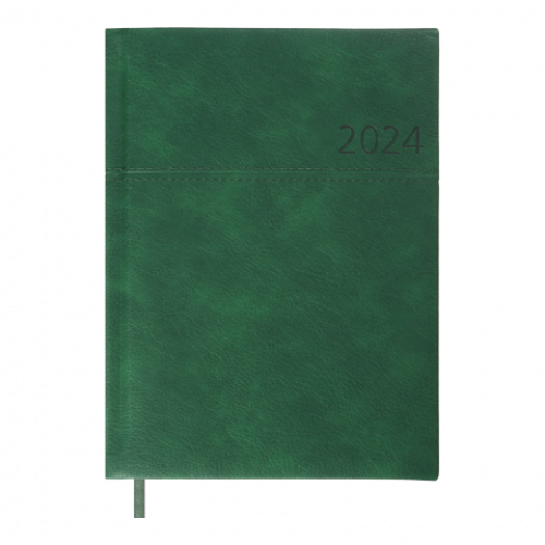 Датований щоденник А5 Buromax ORION зелений, штуч. шкіра/поролон