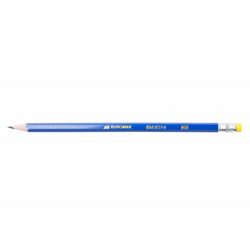 Олівець BM  з ластиком ПЛАСТИКОВИЙ синий