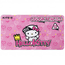 Олівці  12 кол  Kite металева коробка трикутні Hello Kitty