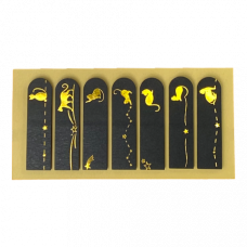 Стікер-закладки 175шт 7диз по 25арк BLACK паперові тиснення золотою фольгою, KIDS Line